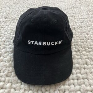 Starbucks Coffee Shop Black Baseball Cap Embroidered Adjustable 100% Cotton